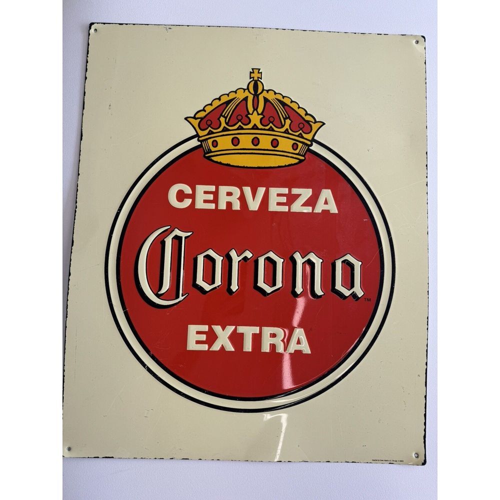 Vintage Corona Extra CLASSIC BEER SIGN TIN 26" x‎ 21" WALL Hanging